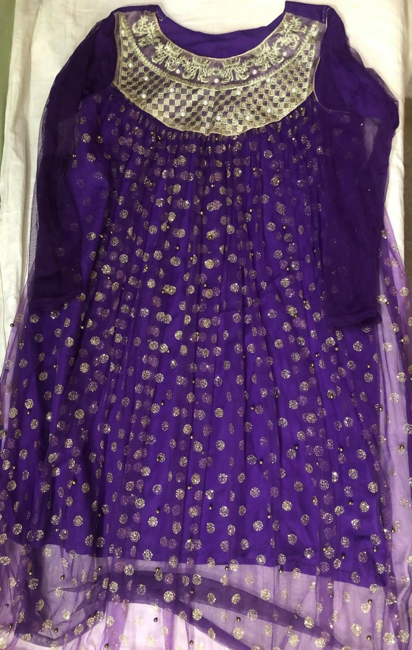 Fancy Purplish Frok | Women Froks & Maxis | Medium | Worn Once