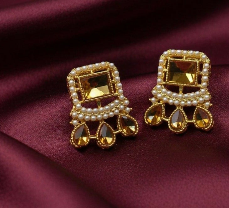 Rectangle Tear Drop Earrings - 00304 | Women Jewelry | Earrings | Brand New