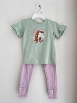 Mothercare | Kids | Girls Tops & Shirts | Size: 5 to 6 Yrs | Green & Pink | Preloved