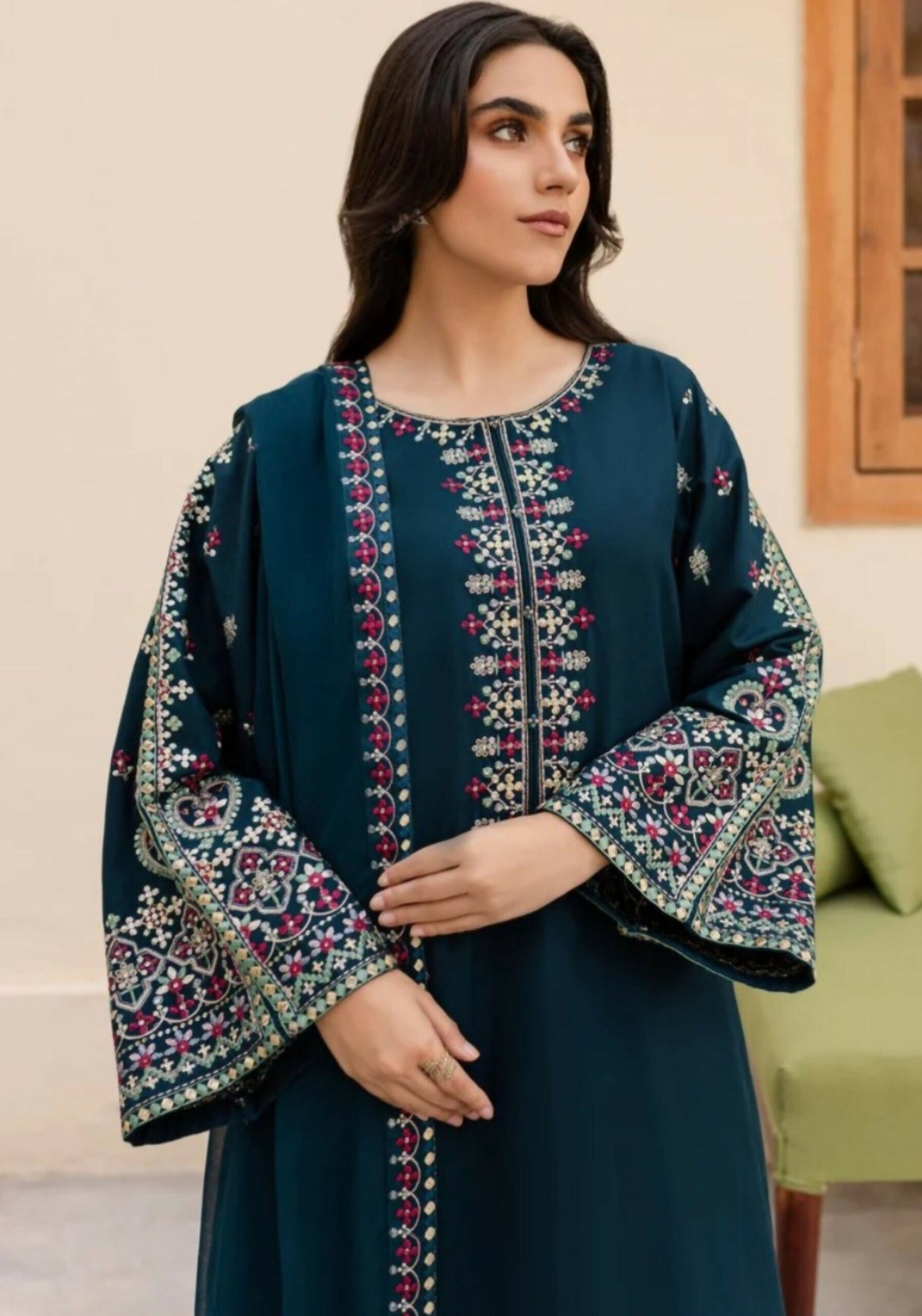 Teal Blue 3PC | Women Branded Formals | Medium to Large | New