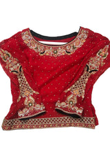 Red Black Chiffon Saree | Women Sarees | Women Locally Made Formals | Medium | Worn Once