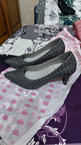 Stylo | Elegant Grey Croc-Embossed Pointed Shoes | Women Shoes | Heels | Grey | Size: 39 | New