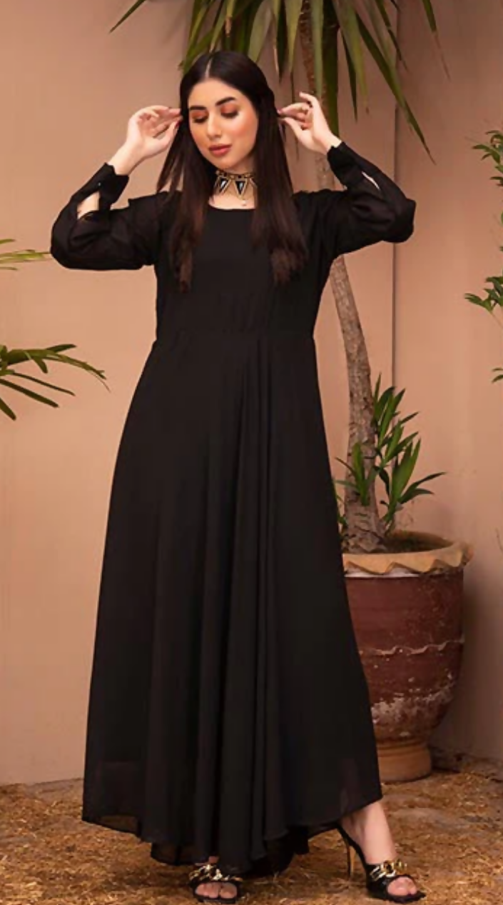 Long Chiffon Frock | Women Frocks & Maxis | Medium | New