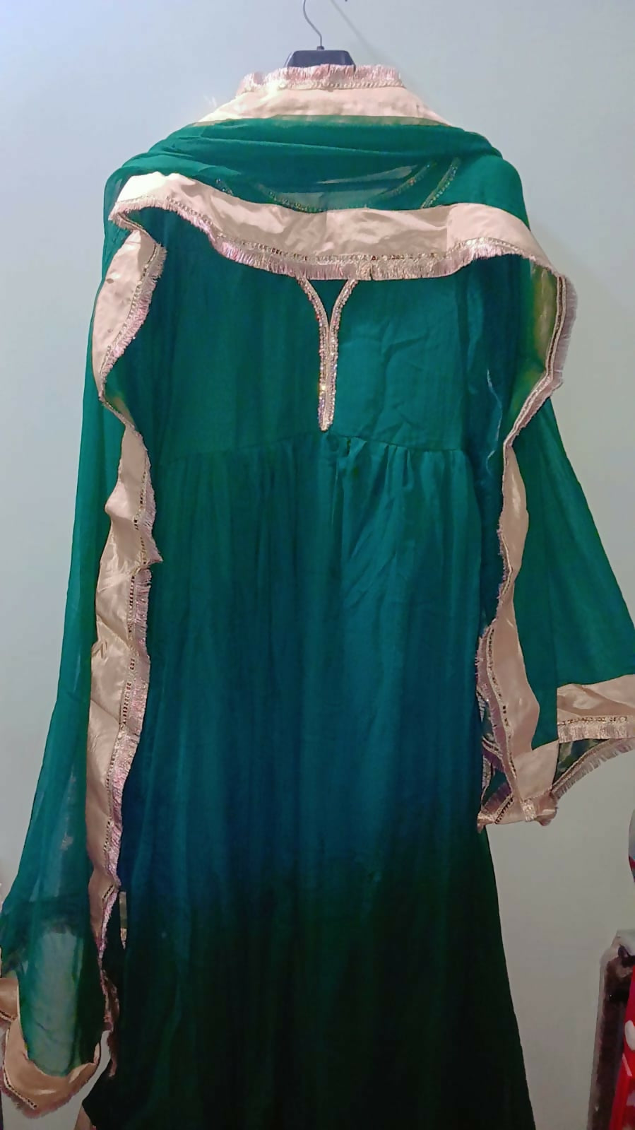 Green Anarkali Frock | Women Frocks & Maxis | Large | Worn Once