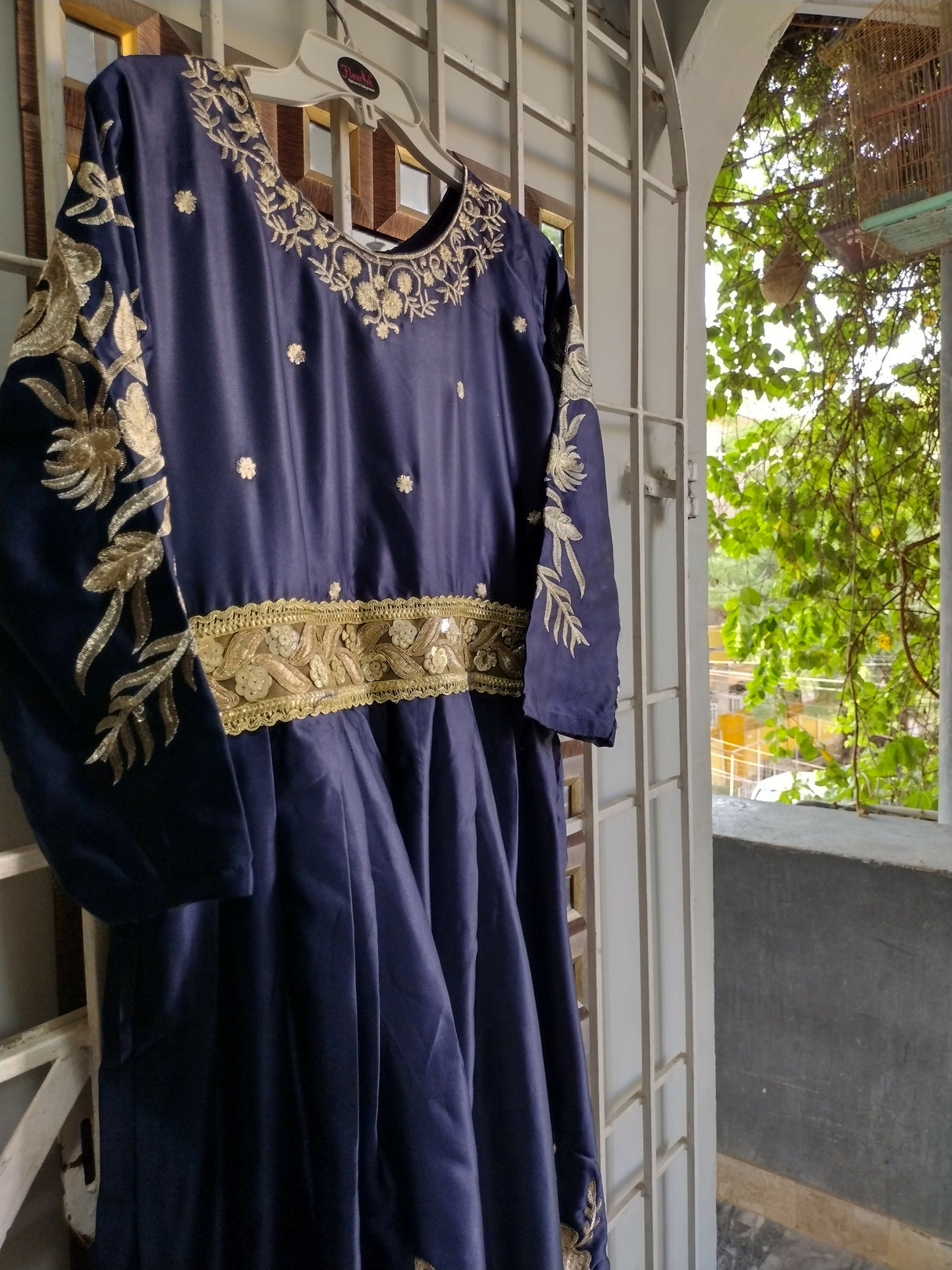 Blue Silk frock | Women Frocks & Maxis | Medium | Preloved