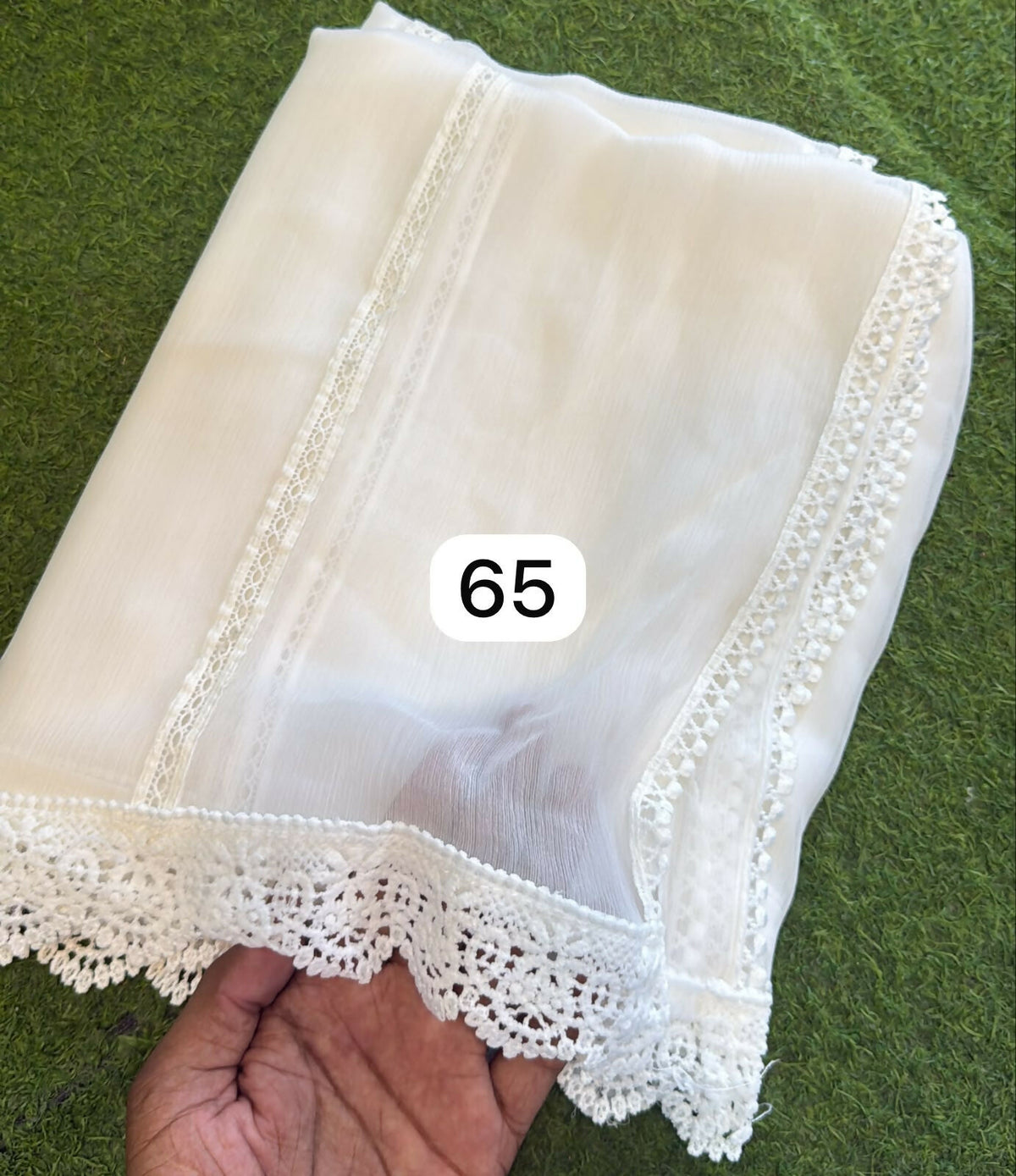 Dyeable Chiffon Lace Dupatta | Women Accessories | Duppata | Large | Brand New