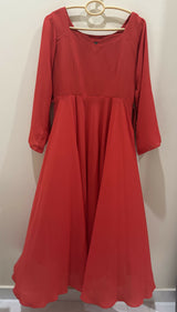 Aiman Minal Closet | Red Frock | Women Frocks & Maxis | Small | Worn Once