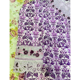 Embroided lawn 3Pcs | Women Locally Made Kurta | Medium | Purple | Brand New