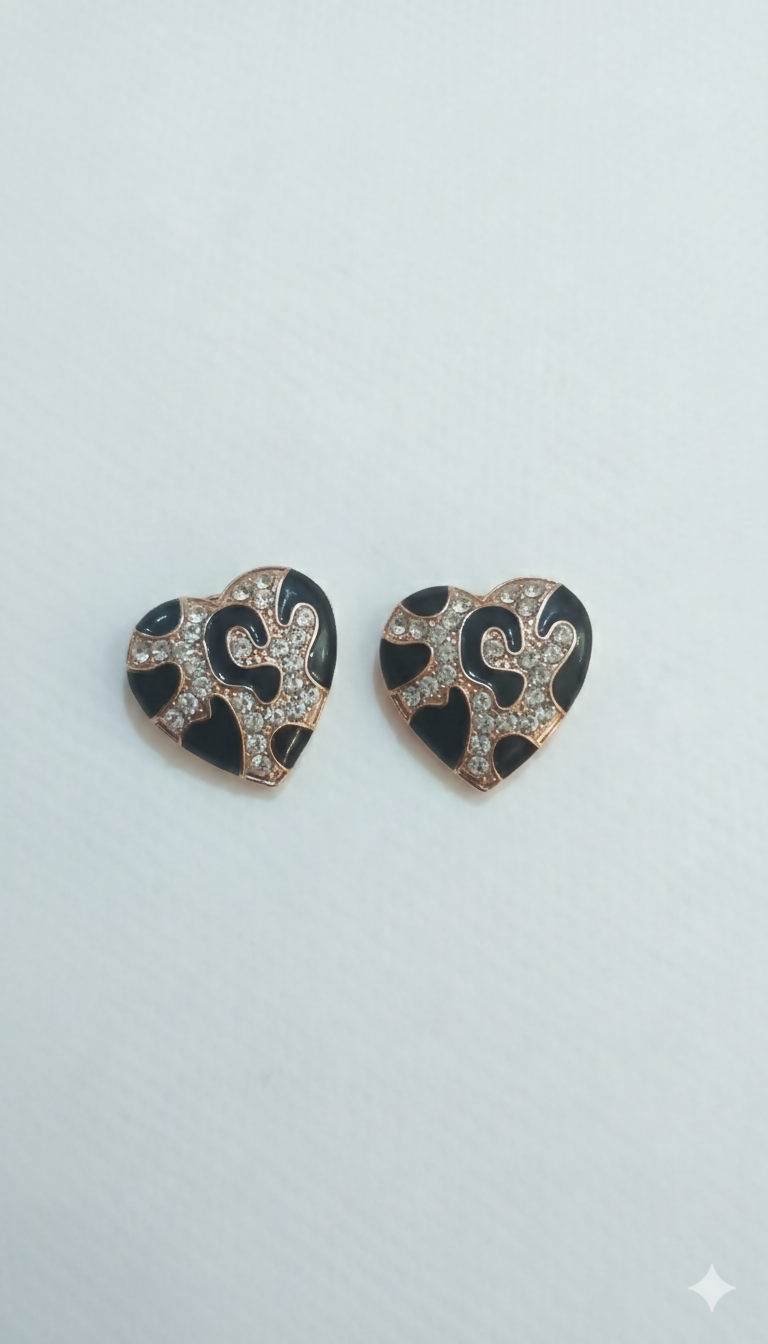 Opulent Heart Shaped Studs | Women Jewelry | Earrings | Medium | New