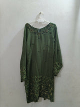 Embroidered Green Dress | Women Locally Made Kurta | Medium | Worn Once