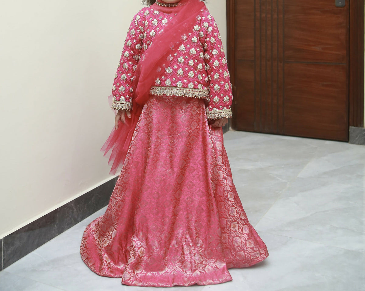 Pink Lehnga Set | Kids | Girls Skirts & Dresses | Size: 4 to 5 Yrs | Preloved