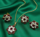 Round Flower Pendant Set-00267 | Women Jewelry | Necklaces & Pendants | Brand New