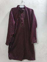 Boys Maroon Embroidered Kurta | Boys Shalwar Kameez | Size:28 | Worn Once