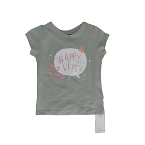 MOTHERCARE 'HAPPY VIBES' GREEN T-SHIRT (1.5 - 2 YEARS) | BRAND NEW