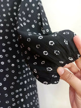 Black Printed Front Open Abaya | Women Accessories | Large | Brand New