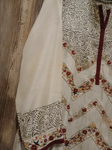 Gul Ahmed | Women Branded Formals | Beige and Maroon | Large | Preloved