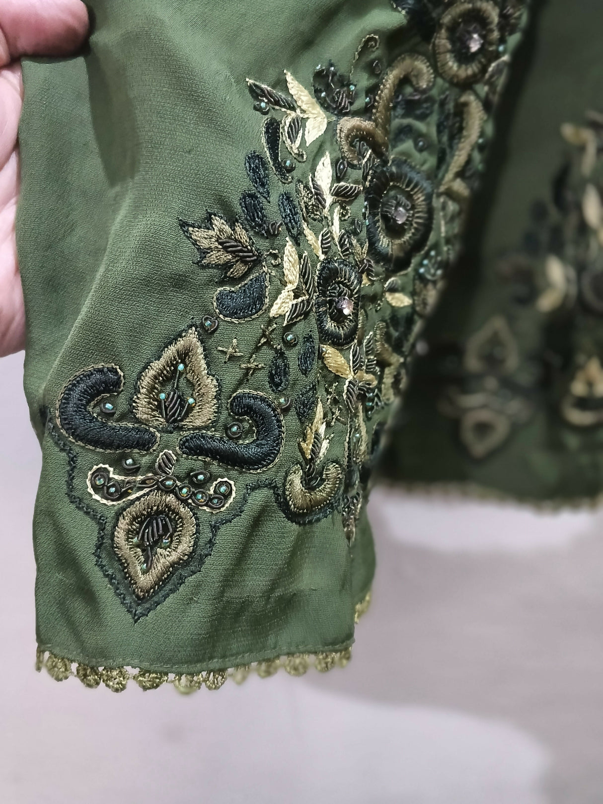 Embroidered Green Dress | Women Locally Made Kurta | Medium | Worn Once