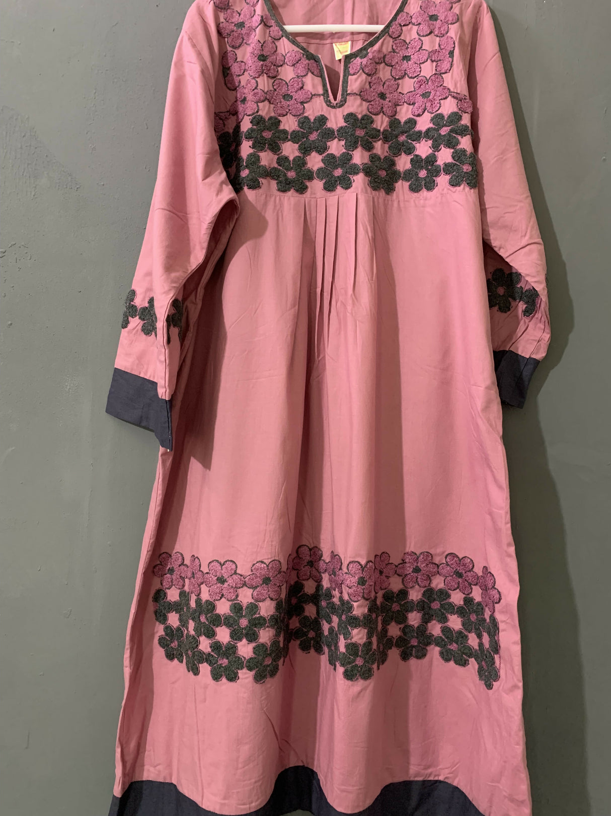 Pink Embroidered Frock | Women Frocks & Maxis | Medium | Worn Once