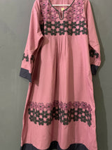 Pink Embroidered Frock | Women Frocks & Maxis | Medium | Worn Once