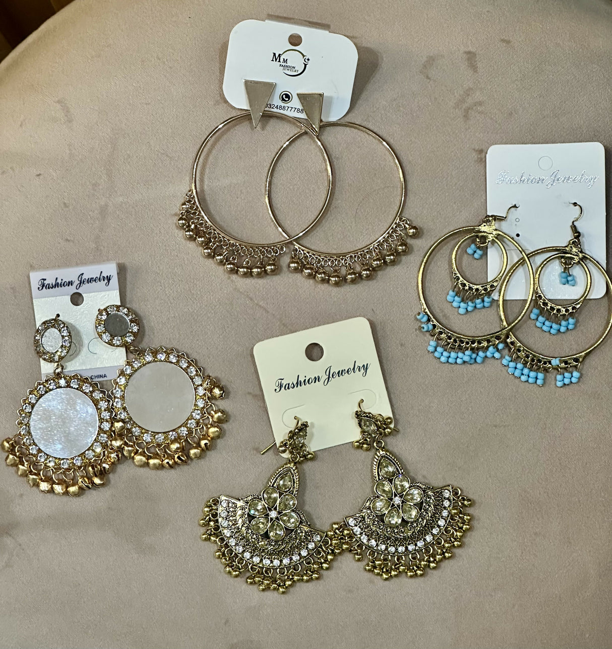 4Pcs Earring Set | Women Jewelry | Earrings | Golden | Brand New