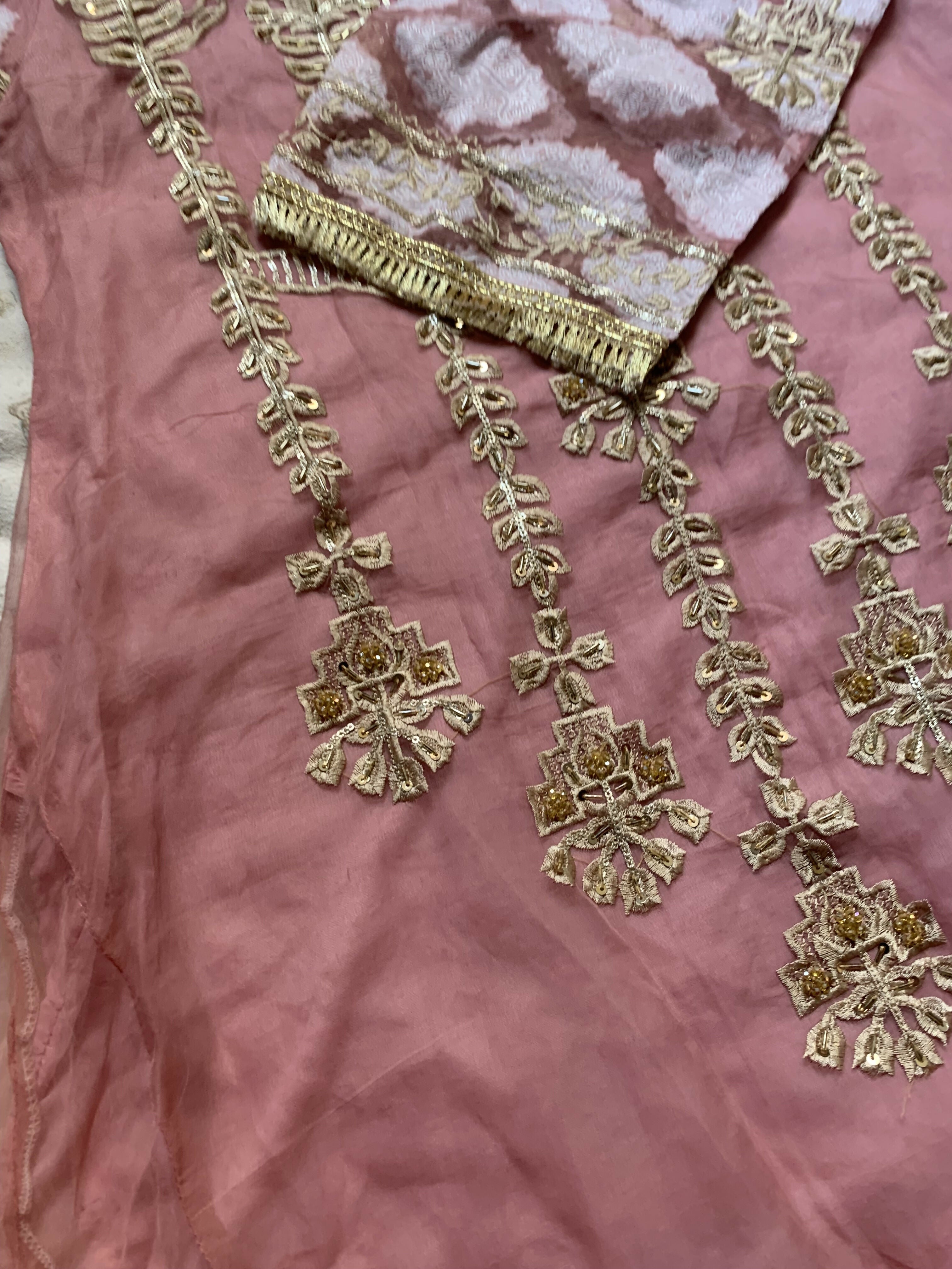 Pink Organza Kurta | Women Locally Made Formals | Medium | Preloved