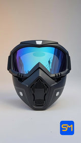 Ultimate Tactical Motorcycle Goggles with Detachable Face Mask | Men Accessories | Sports | Brand New
