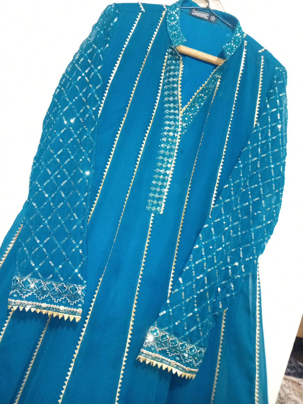 Mona Embroidery | Women Frocks & Maxis | Medium | Blue | Worn Once
