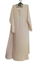 Beige Button Sleeves Maxi Abaya | Women Accessories | Large | New