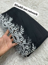 Khaadi Net Cutwork Dupattas | Women Accessories | Dupattas & Shawls | Size: 2.5 Yards | Brand New