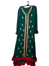 Bottle Green Open Frock Double Maxi | Women Locally Made Formals | Large | Preloved