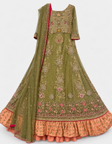 Green Mehendi Lehenga | Women Bridals | Medium | Worn Once