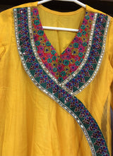 Yellow Angrakha Style Long Frock | Women Frocks & Maxis| Medium | Preloved