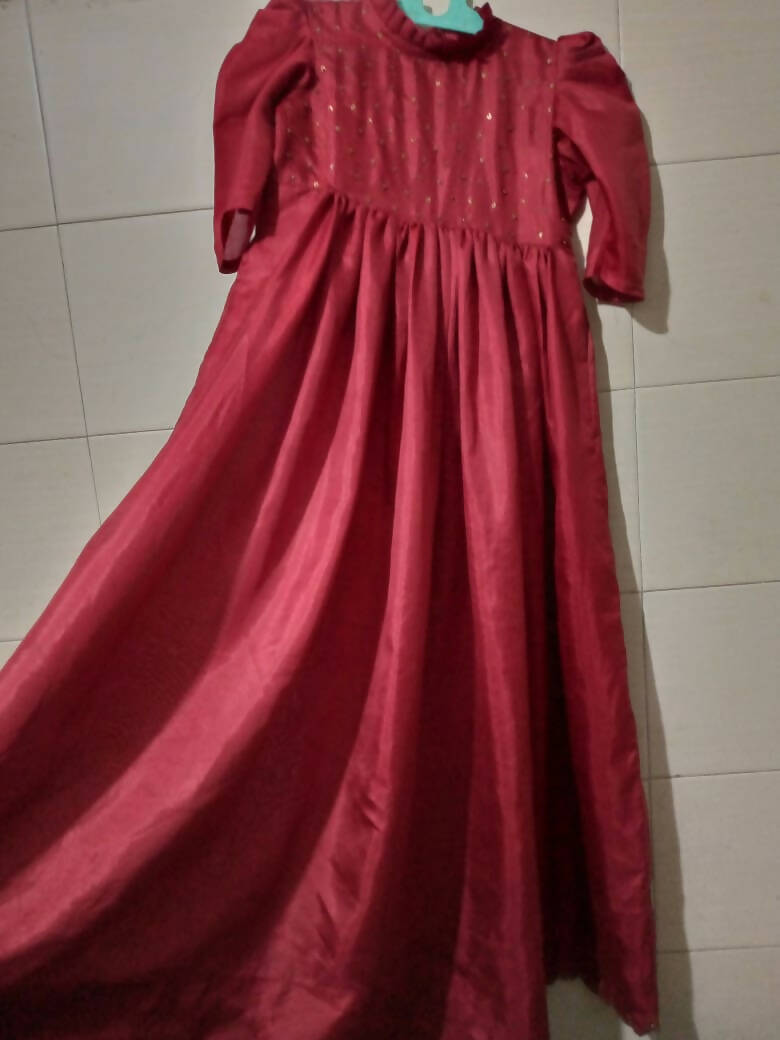 Maroon Embroidered Lurta (Size: M ) | Women Frocks & Maxis | Worn Once