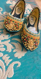 ECS | Gold Embellished Khussa | Women Shoes | New