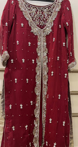Handmade  Embroidered  Zari Suit | Women Locally Made Formals | Small | New