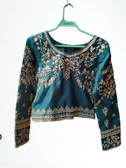 Blue Saree Embroidered | Women Sarees | Women Locally Made Formals| Medium | Worn Once