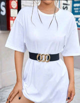 SHEIN | Geometric Metal Buckle Wide Belt | Women Accessories | Brand New