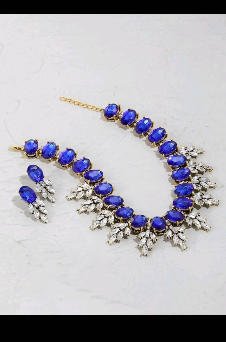 Shein | 1 Pc Gemstone Necklace & 1 Pair Gemstone Earrings | Women Jewelry | Brand New