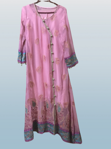 Breeze |  Embroidered Chiffon Suit | Women Branded Formals | Medium | Worn Once