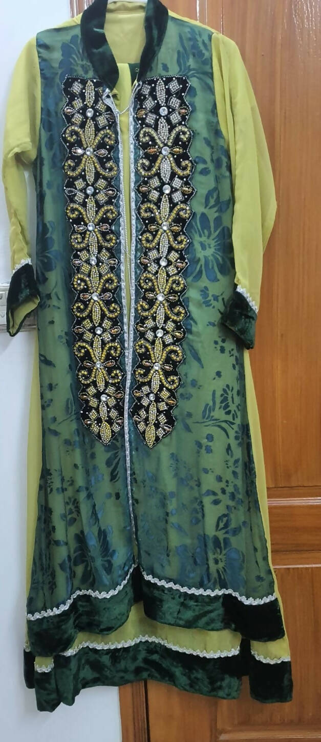 Green fancy Goan style Frock (Size: M )| Women Frocks & Maxis | Worn Once