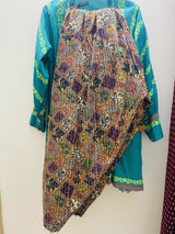 Gul Ahmed | Blue 3Pc suit | Women Branded Kurta | Medium | Worn Once