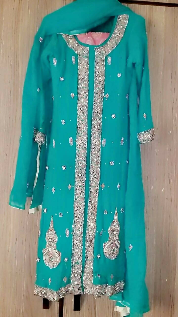Blue Chiffon Suit | Women Locally Made Formals | Small | Preloved