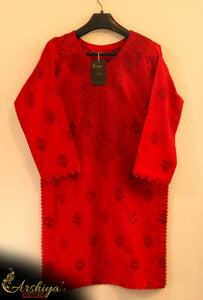 Red Embroidered kurti (Size: M ) | Women Kurta | Brand New With Tags