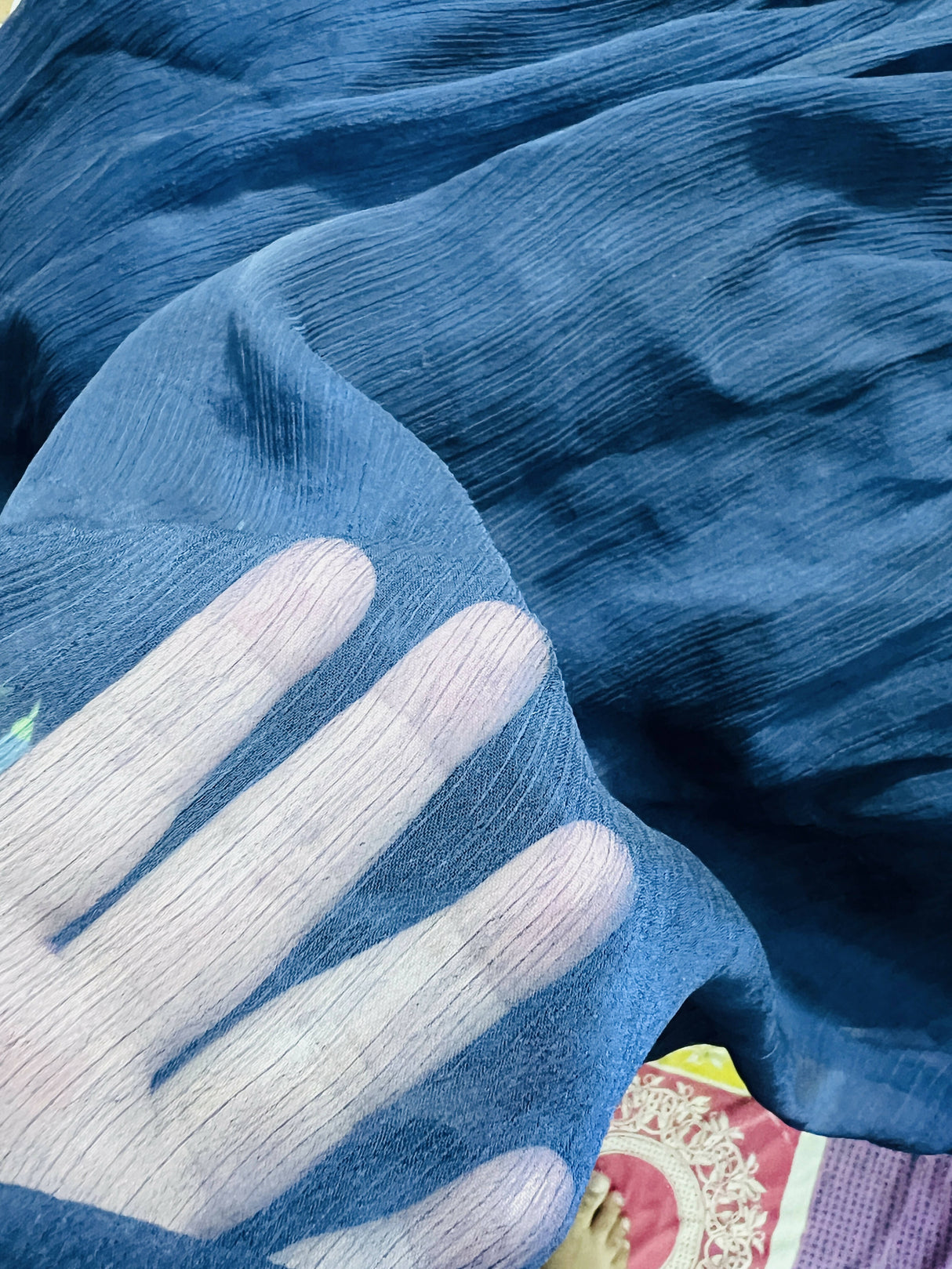 Navy Blue Chiffon Maxi | Women Frocks & Maxis | Medium | New