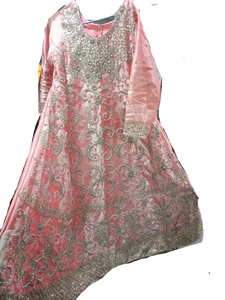 Peechy Pink Heavy Embroiderd Organza Frok | Women Locally Made Formals | Large | Preloved