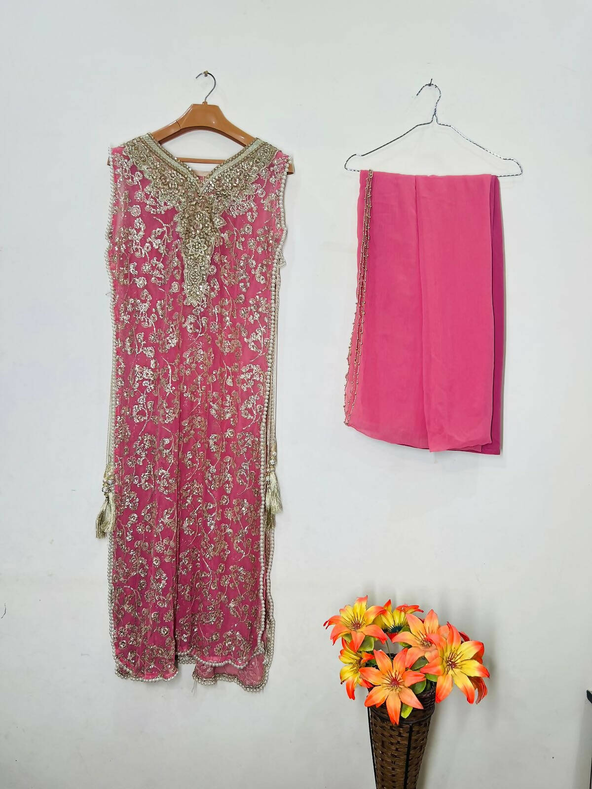 Pink 3 pc dress | Women Locally Made Formals | Medium | Preloved