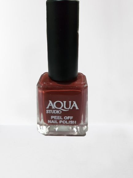 WOODEN BROWN PEEL OFF NAIL PAINT AQUA STUDIO
