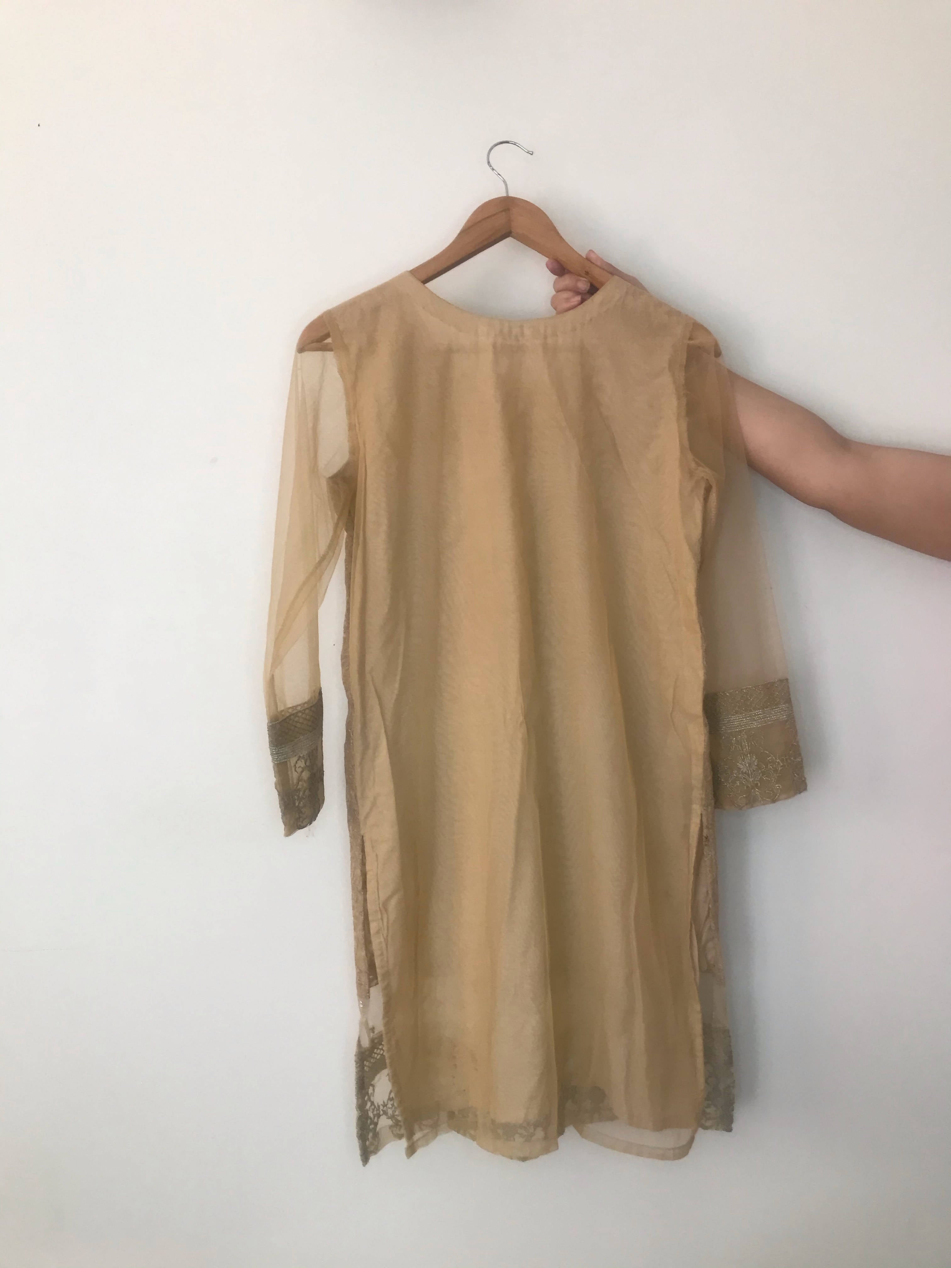 Dhanak | Net Kurta & Jamawar Pants | Women Branded Formals | Preloved