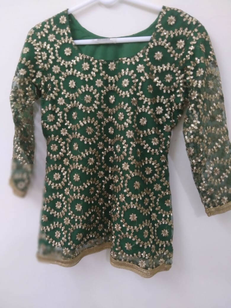 Green Mehndi Choli Shirt | Women Locally Made Formals | Worn Once