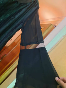 لائم لائٹ | خواتین سیاہ لمبی ریشم (سائز: M ) | خواتین کا برانڈڈ کرتہ | ایک بار پہنا۔